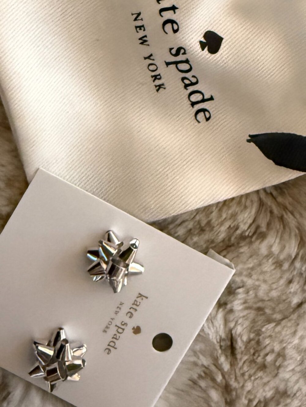 Kate Spade ♠️ Bourgeois Bow Stud Earrings - Silver NWT